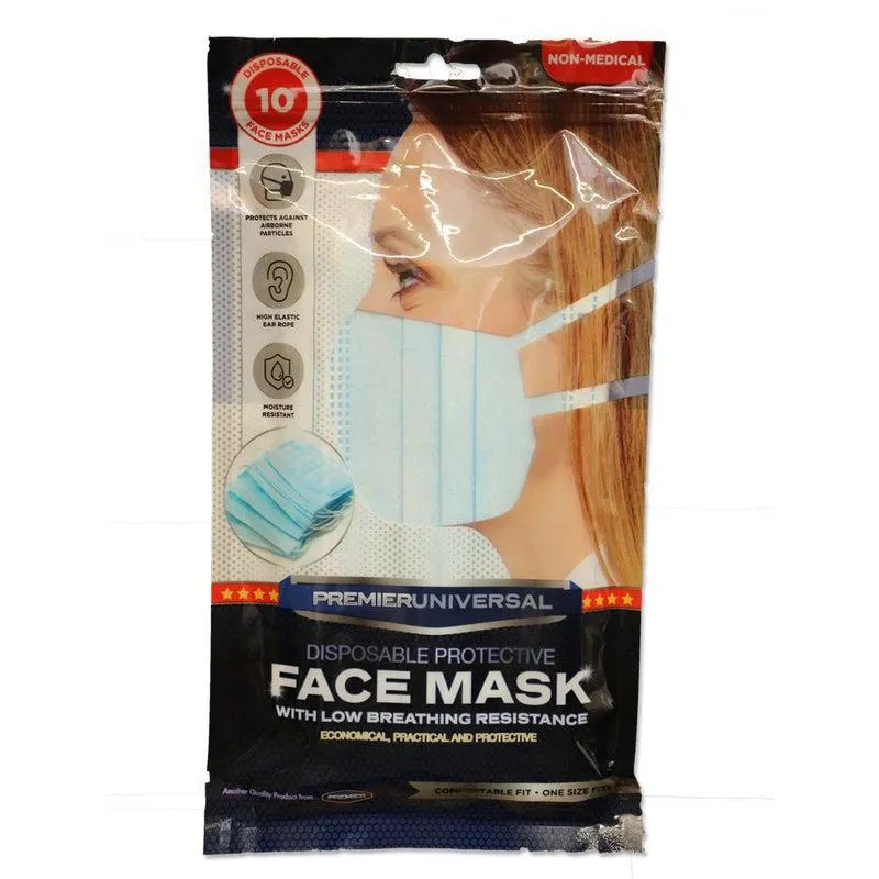 ■ Premier Universal - Pack of 10 - Disposable Protective Face Masks