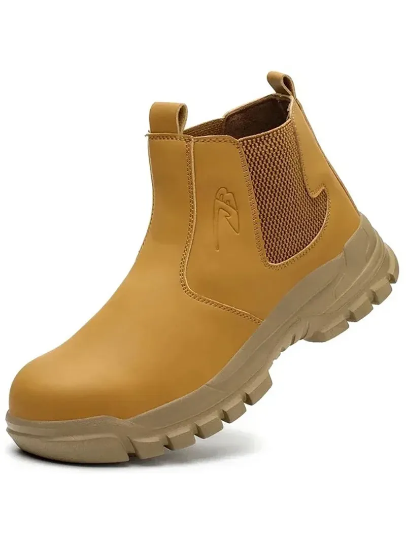 Ashore Shop Work Safety Boots Protective Leather Boots Anti-smash Anti-puncture Industrial Shoes