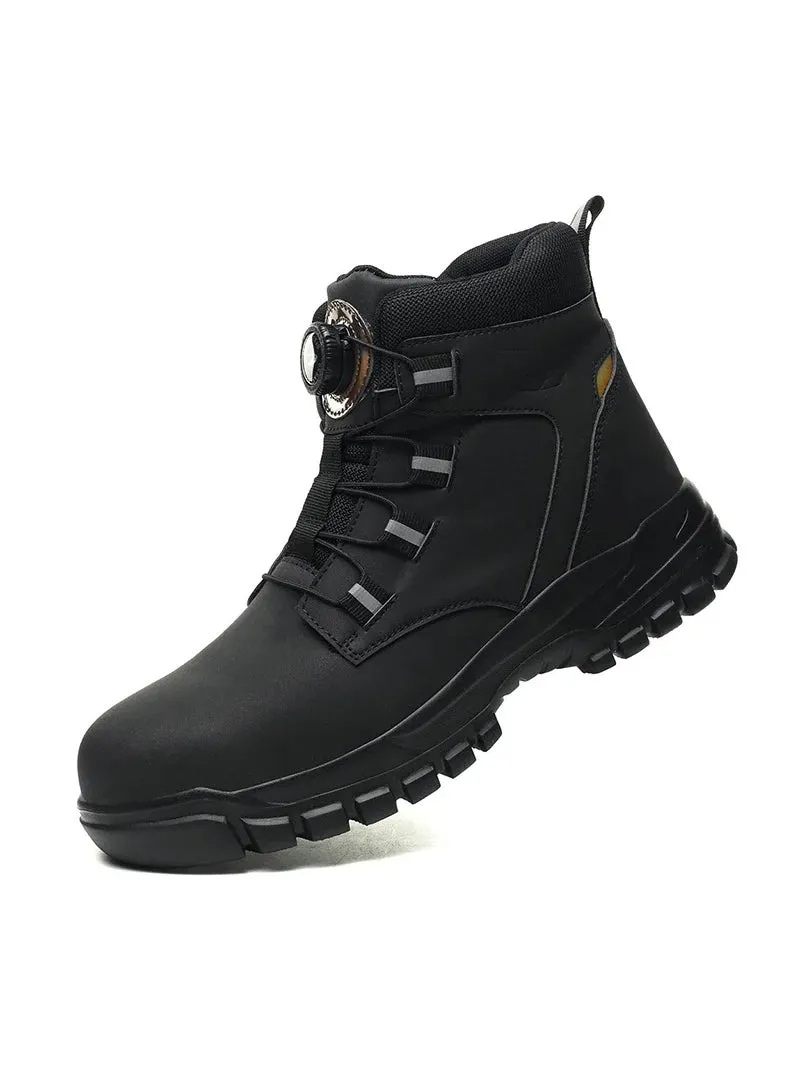 Ashore Shop Work Safety Boots Protective Leather Boots Anti-smash Anti-puncture Industrial Shoes