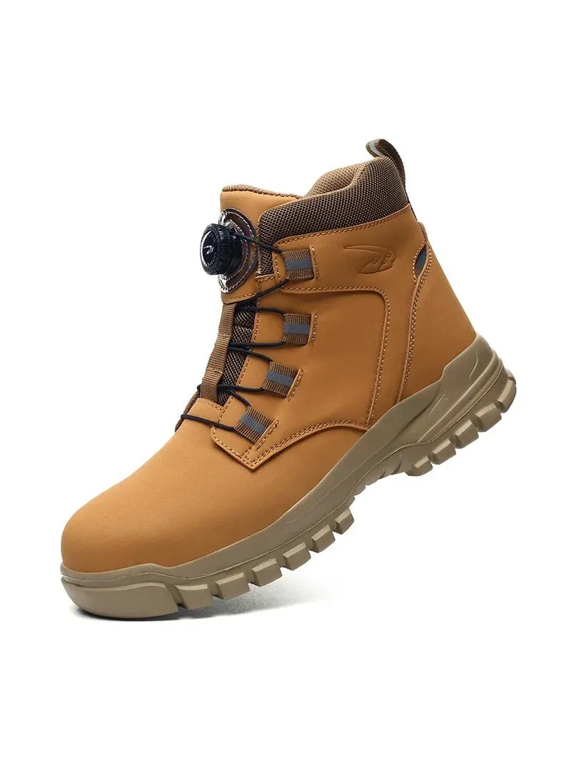 Ashore Shop Work Safety Boots Protective Leather Boots Anti-smash Anti-puncture Industrial Shoes