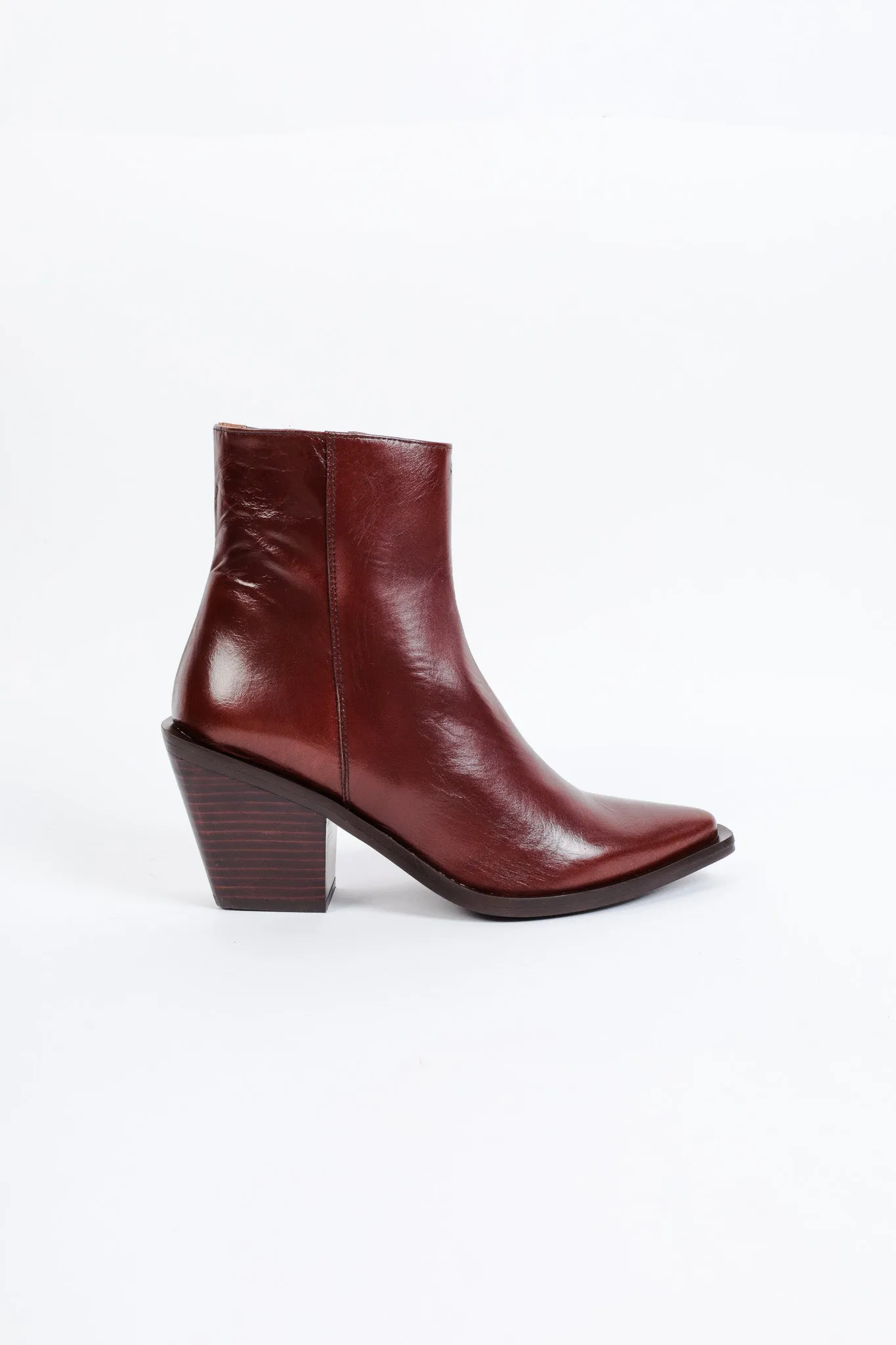 AURA MOKA - Cowboy Ankle Boots with Mid-Block Heel