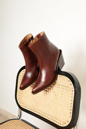 AURA MOKA - Cowboy Ankle Boots with Mid-Block Heel