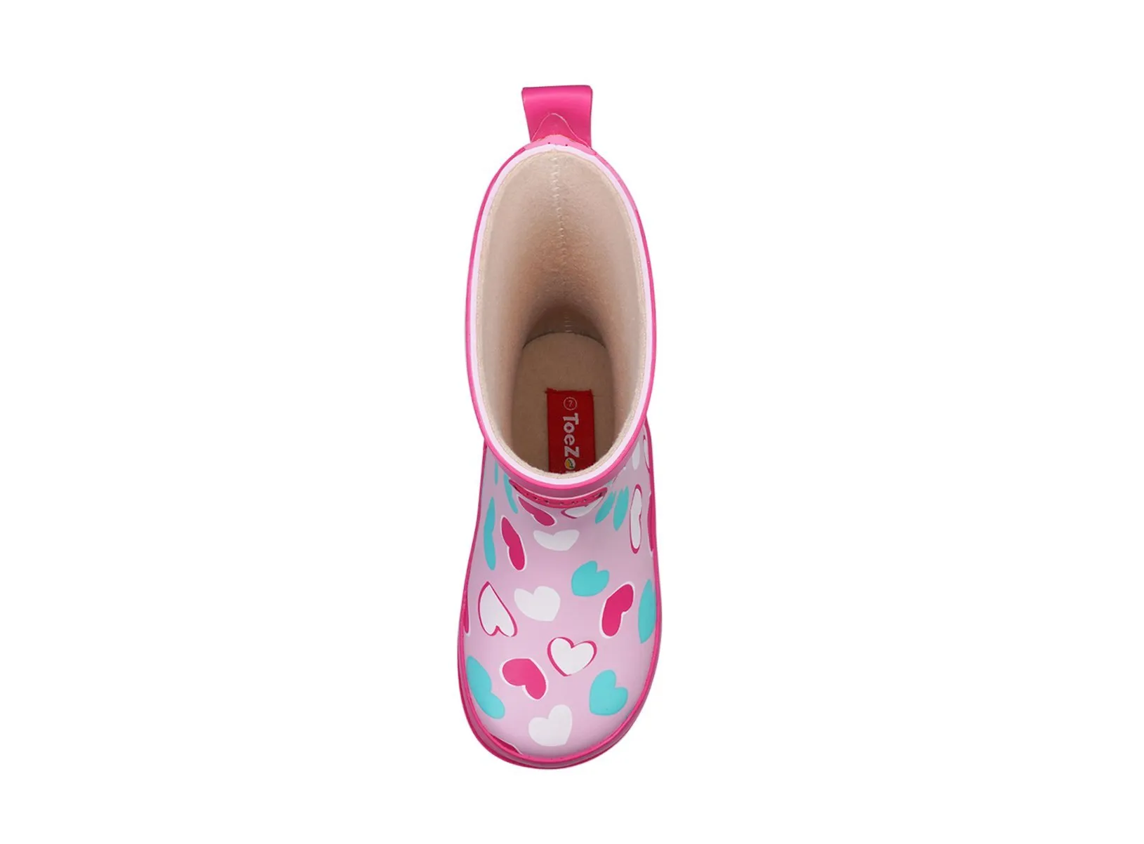 BELLE - Girls' Pink Love Heart Printed Rain Boots