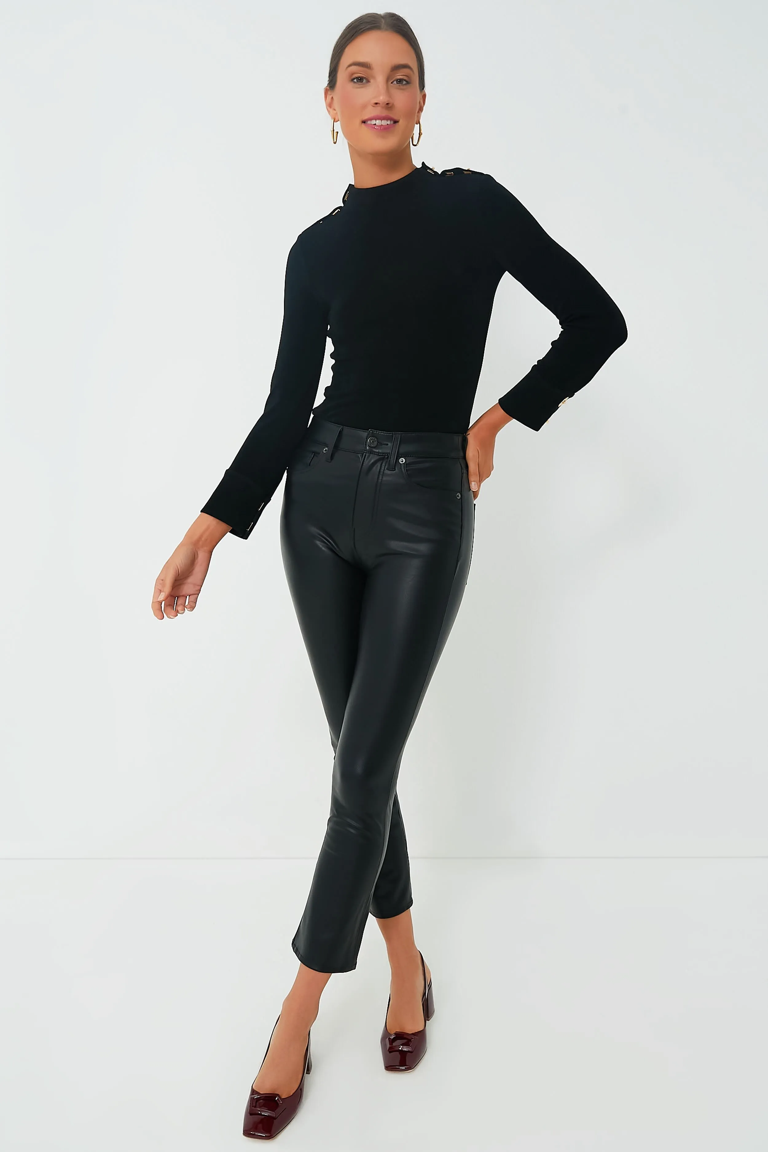 Black Clasp Shoulder Kaley Top