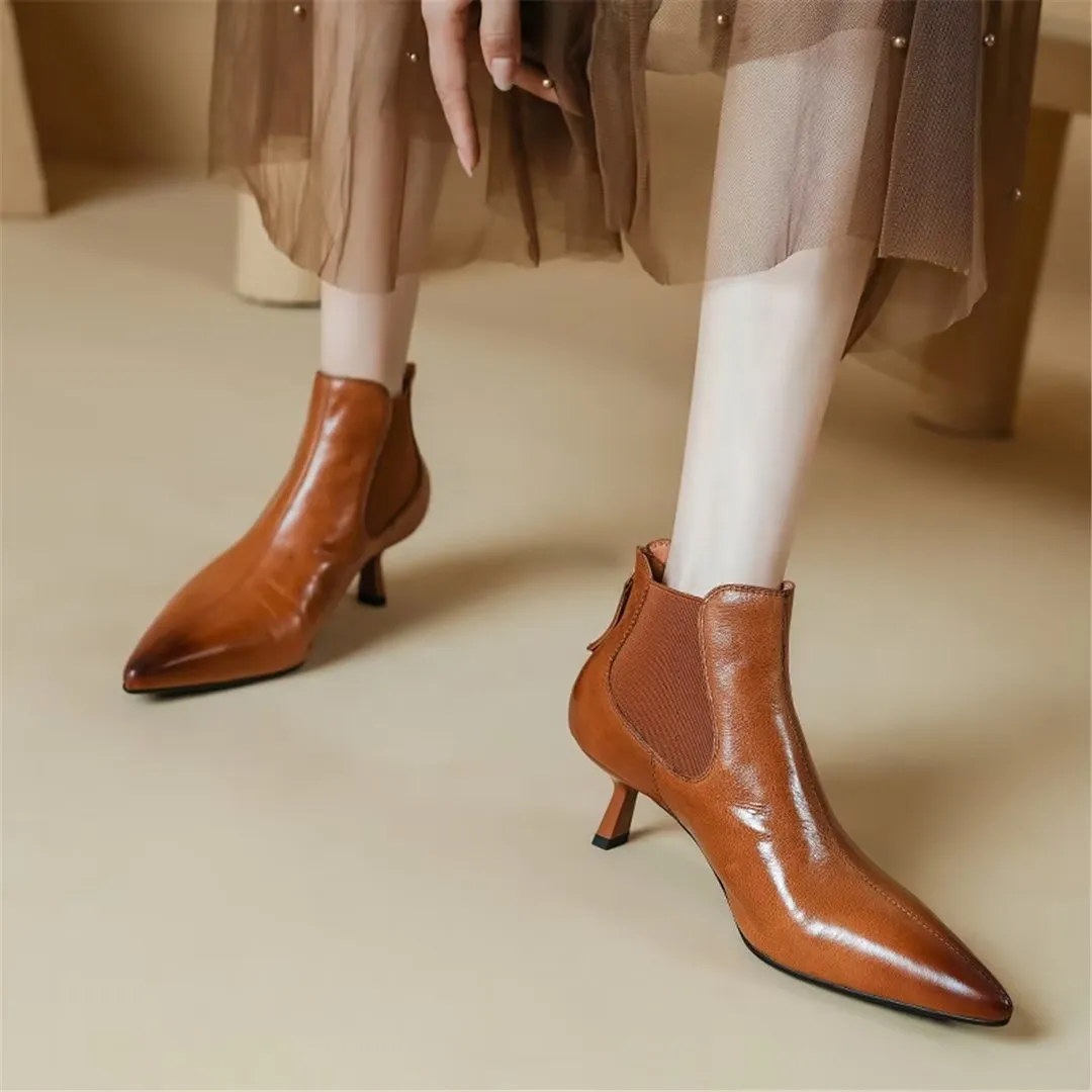 CrocOpulent Square Toe Leather Boots