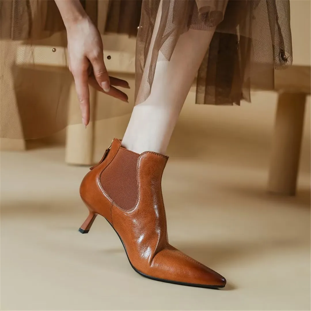 CrocOpulent Square Toe Leather Boots