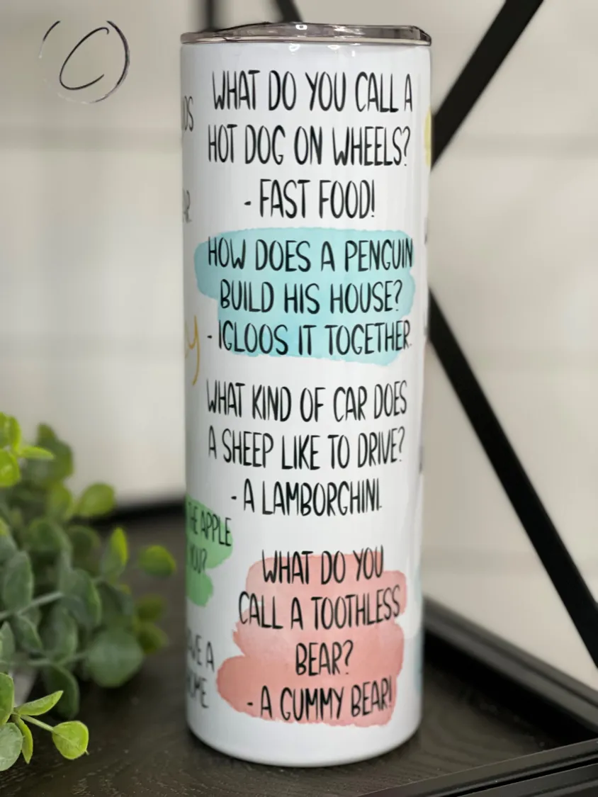 Dad's Emergency Jokes 20oz Skinny Tumbler