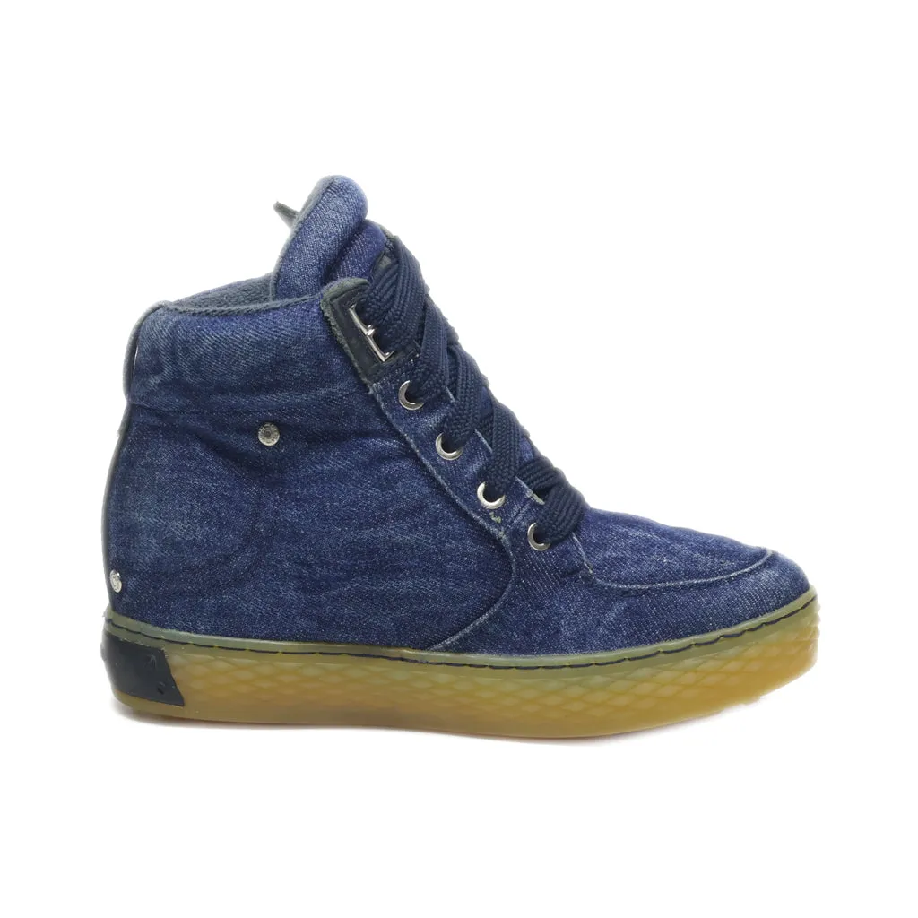 Diesel Ankle Boots Canvas Blue Colour For Women