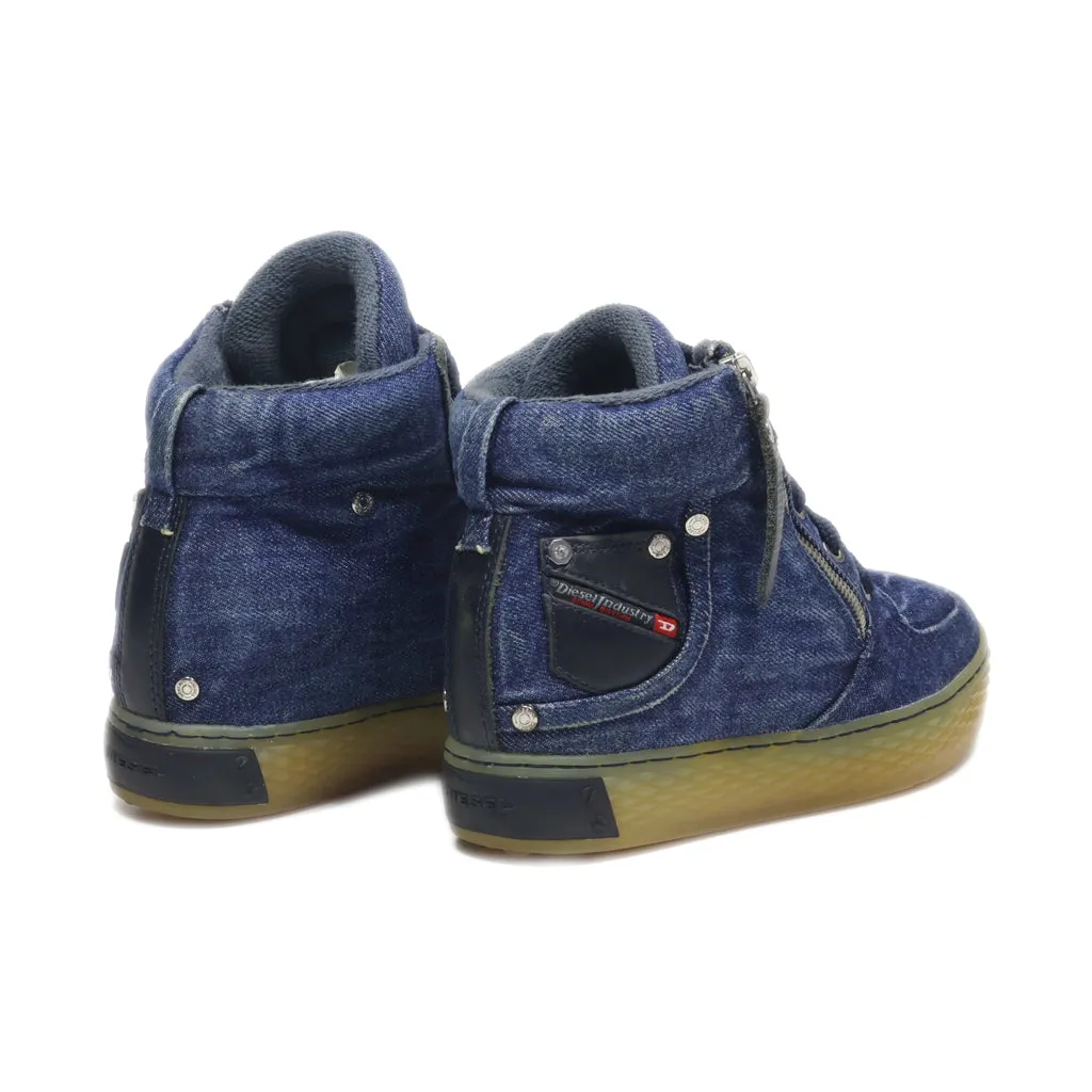 Diesel Ankle Boots Canvas Blue Colour For Women