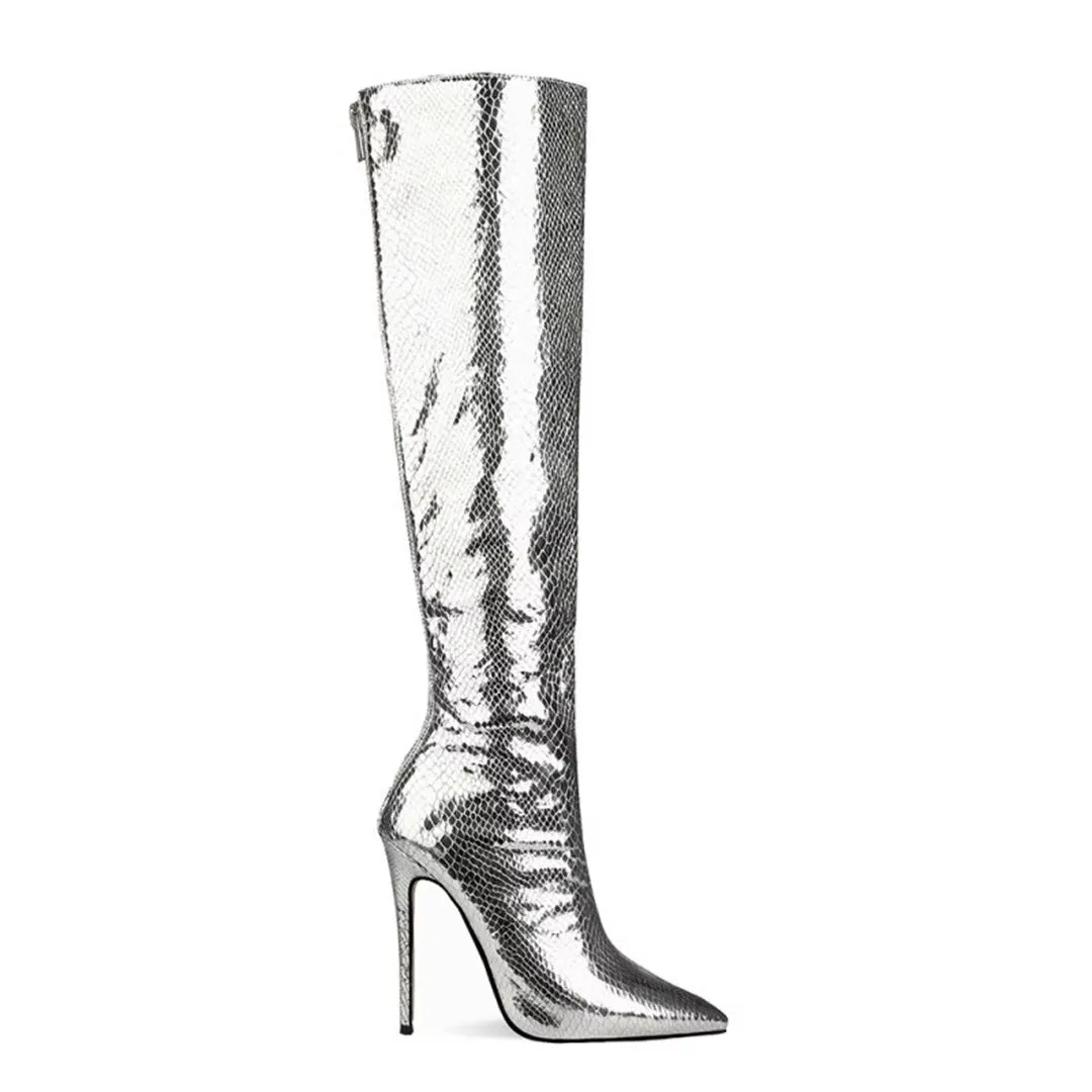 ElegantLuxe Over-Knee Pointed Toe Heel Boots