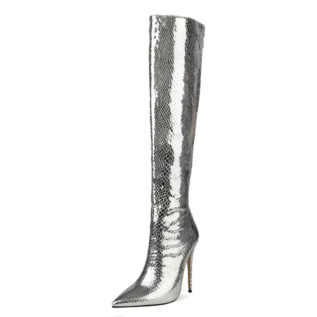 ElegantLuxe Over-Knee Pointed Toe Heel Boots