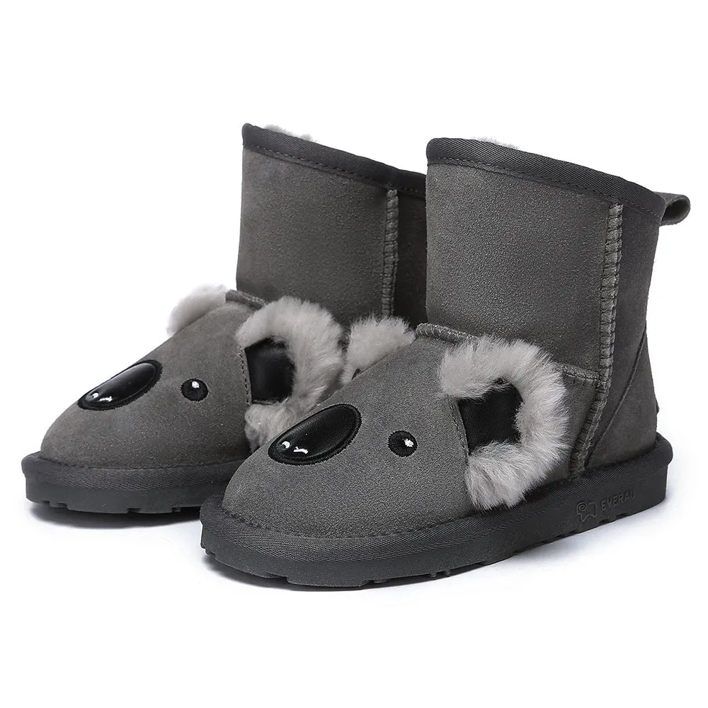 EVERAU Kid Sheepskin Boots Koala Kids Plus #EA3105K