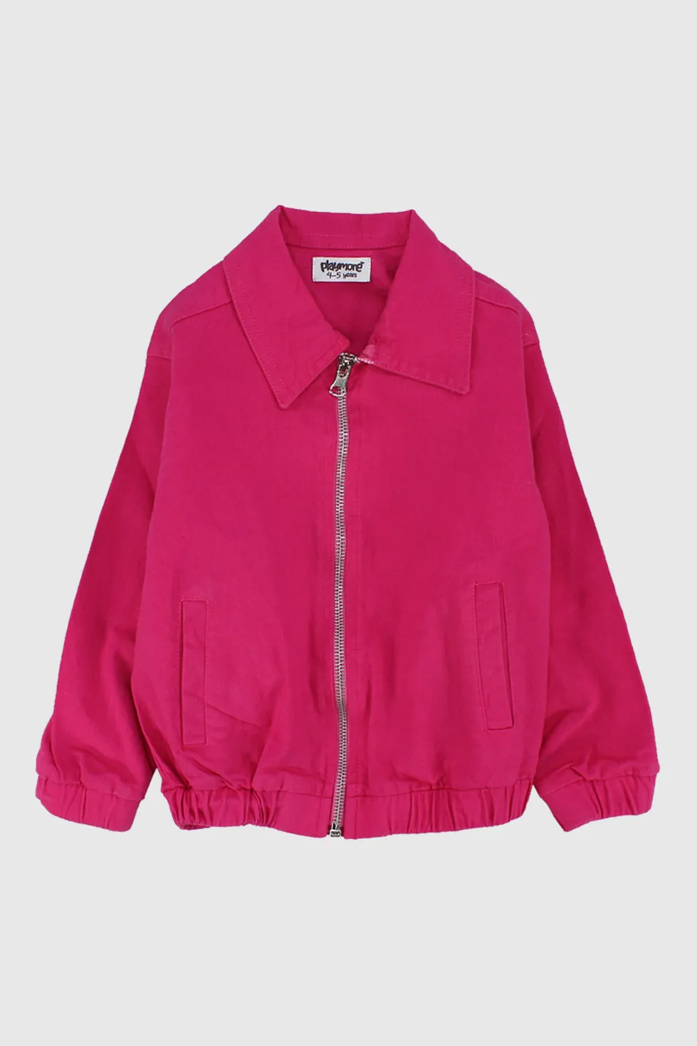 Fuchsia Long-Sleeved Gabardine Jacket