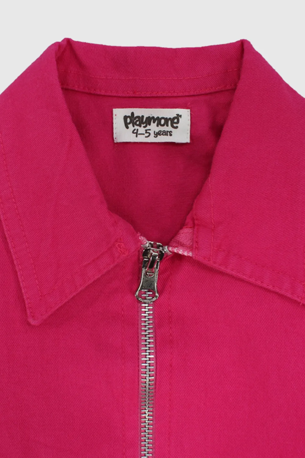 Fuchsia Long-Sleeved Gabardine Jacket