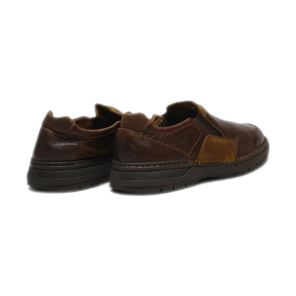 Gallus Casual Slip Ons Leather Brown Colour For Men