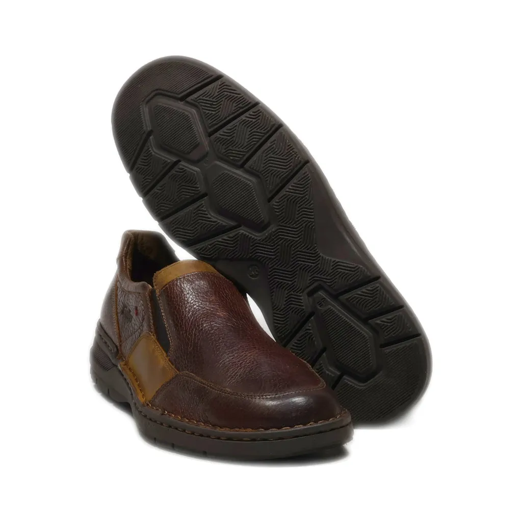 Gallus Casual Slip Ons Leather Brown Colour For Men