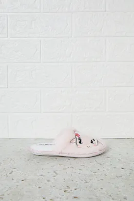 Girls Pink Sheep Face Slipper