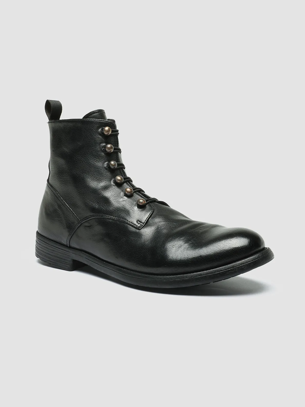 HIVE 051 - Black Leather Zip Boots