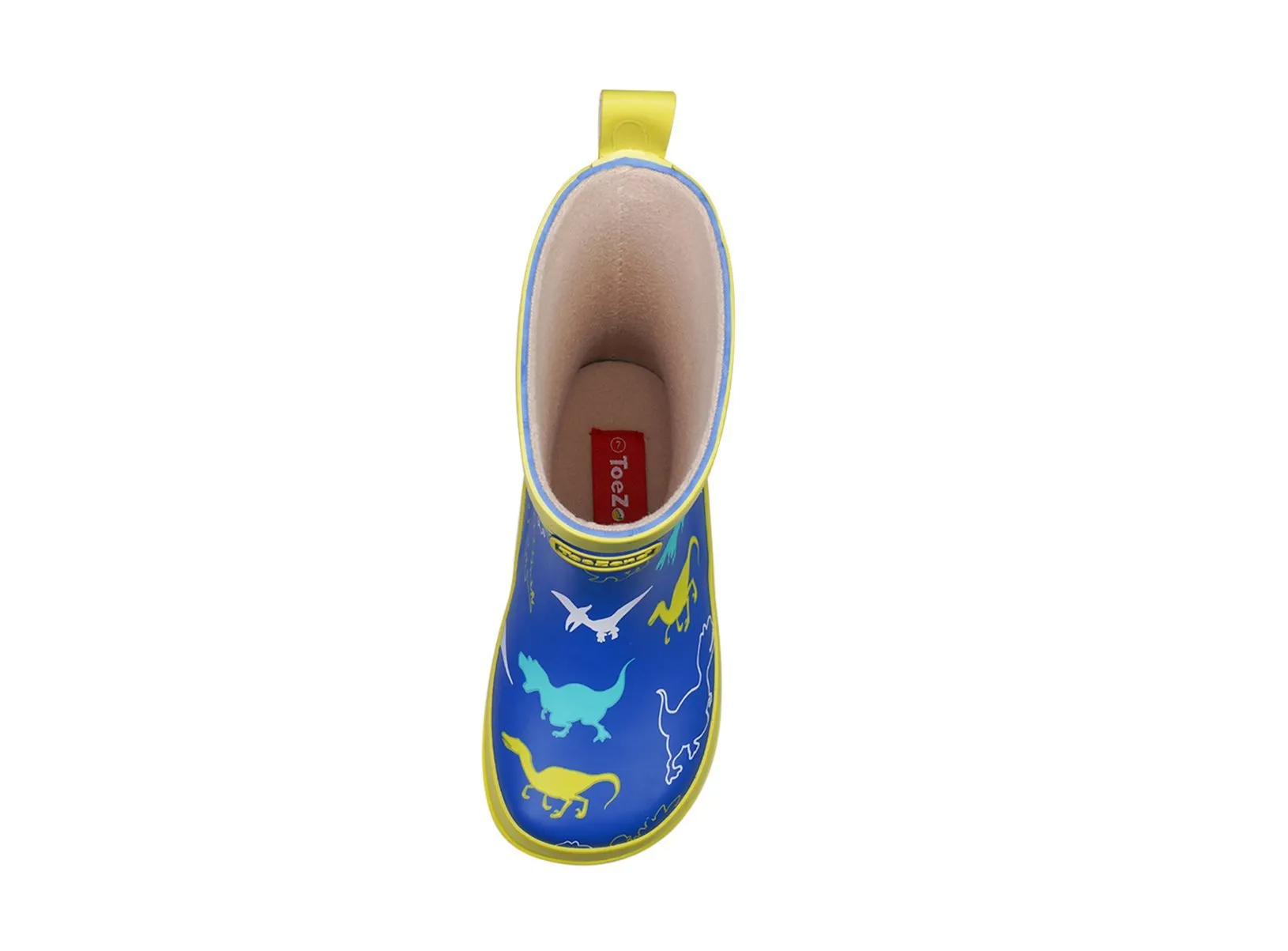 KACE -  Boys' Blue Dinosaur Themed Rain Boots