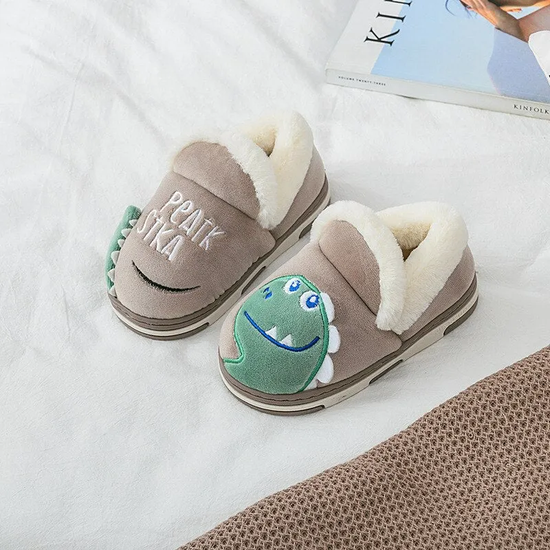 Kids Girls Winter Slippers Boys Cartoon  Cotton Home Slippers Children's Plush Indoor Warm Shoes Flip Flop  SWB011