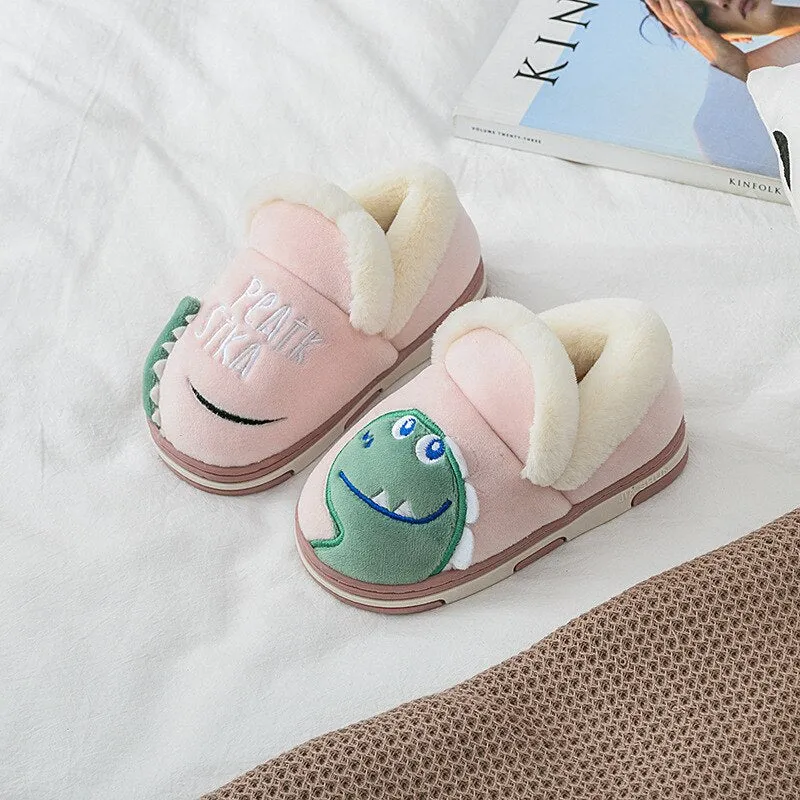 Kids Girls Winter Slippers Boys Cartoon  Cotton Home Slippers Children's Plush Indoor Warm Shoes Flip Flop  SWB011