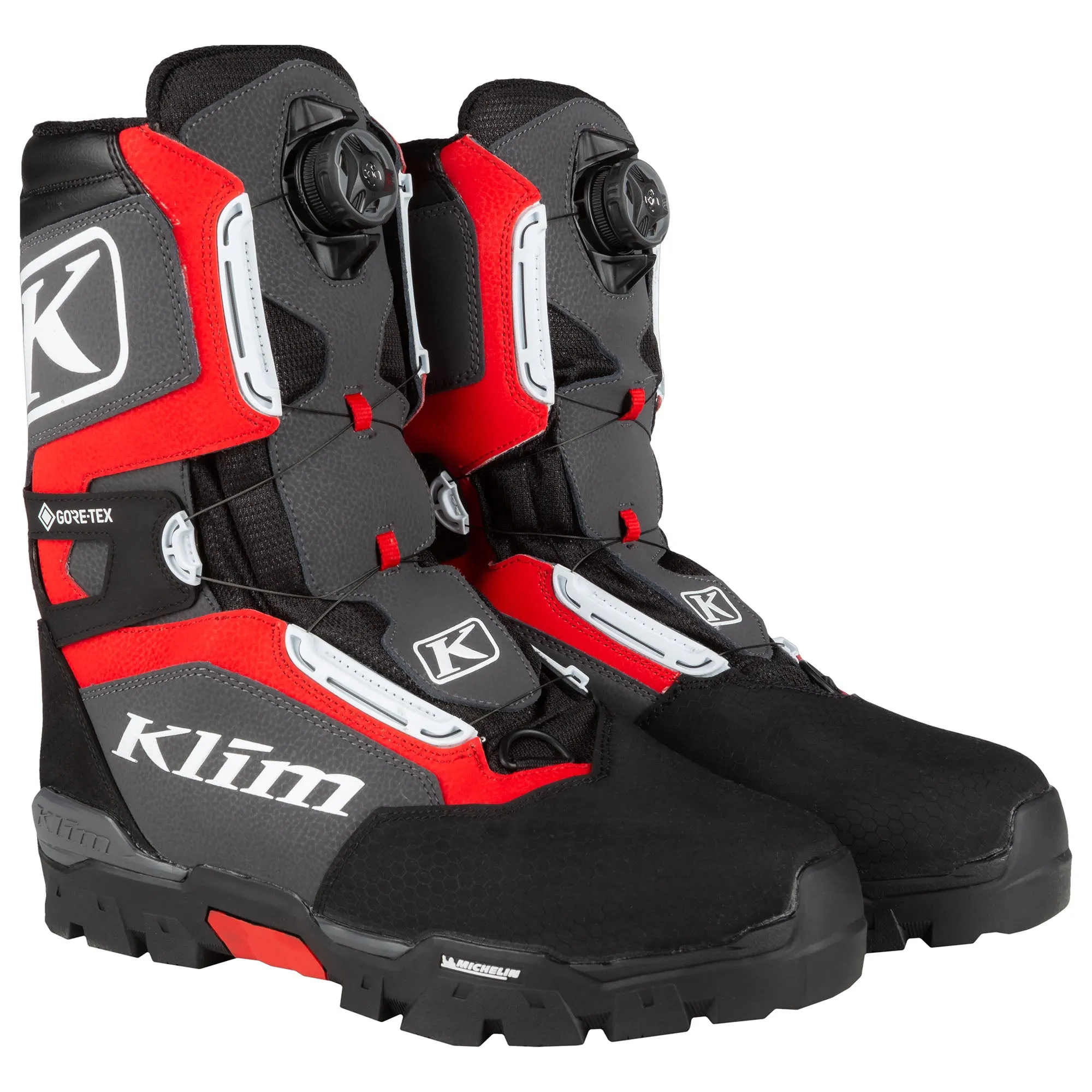 Klim  Klutch GTX BOA Snowmobile Boots Waterproof Insulated Comfort High Risk Red