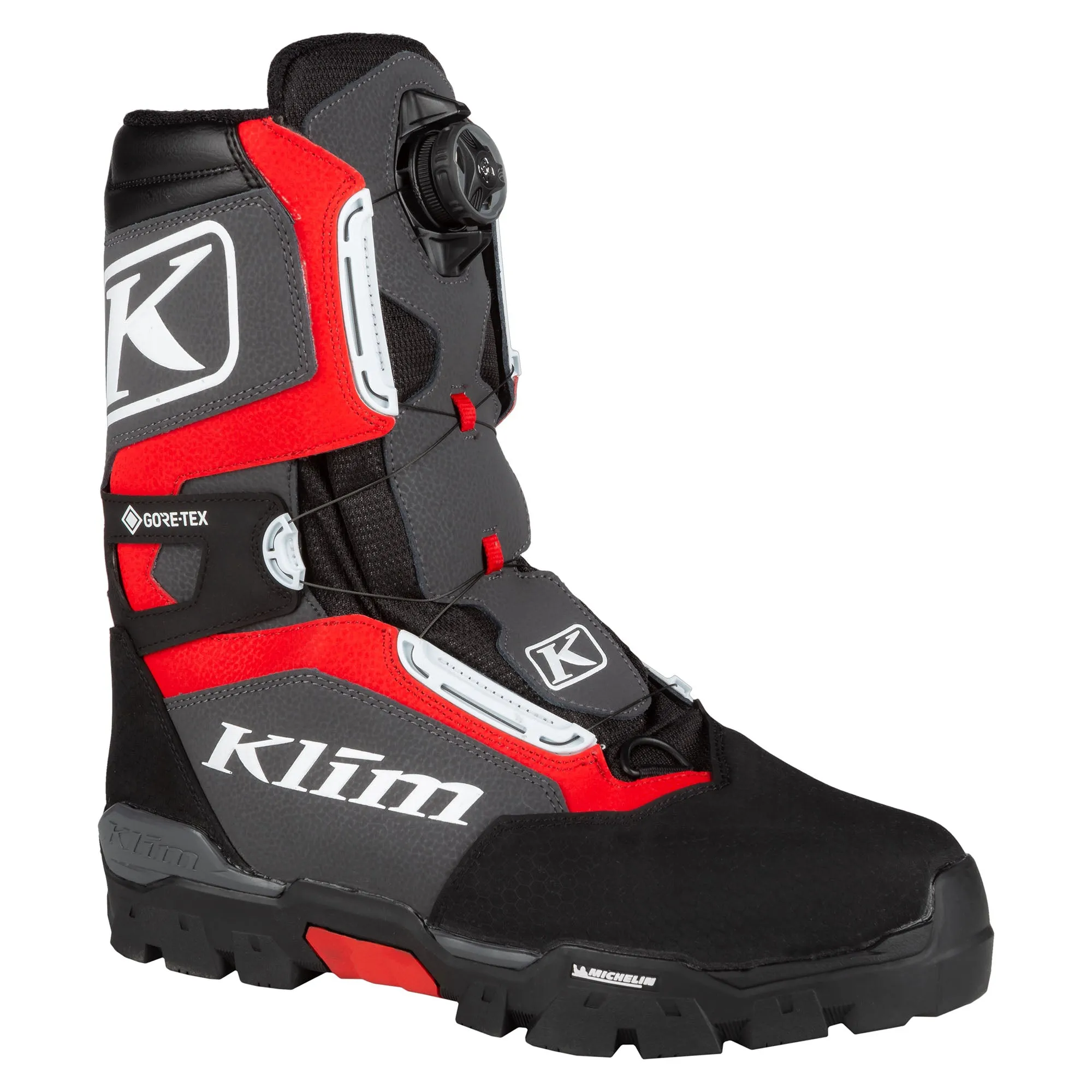 Klim  Klutch GTX BOA Snowmobile Boots Waterproof Insulated Comfort High Risk Red