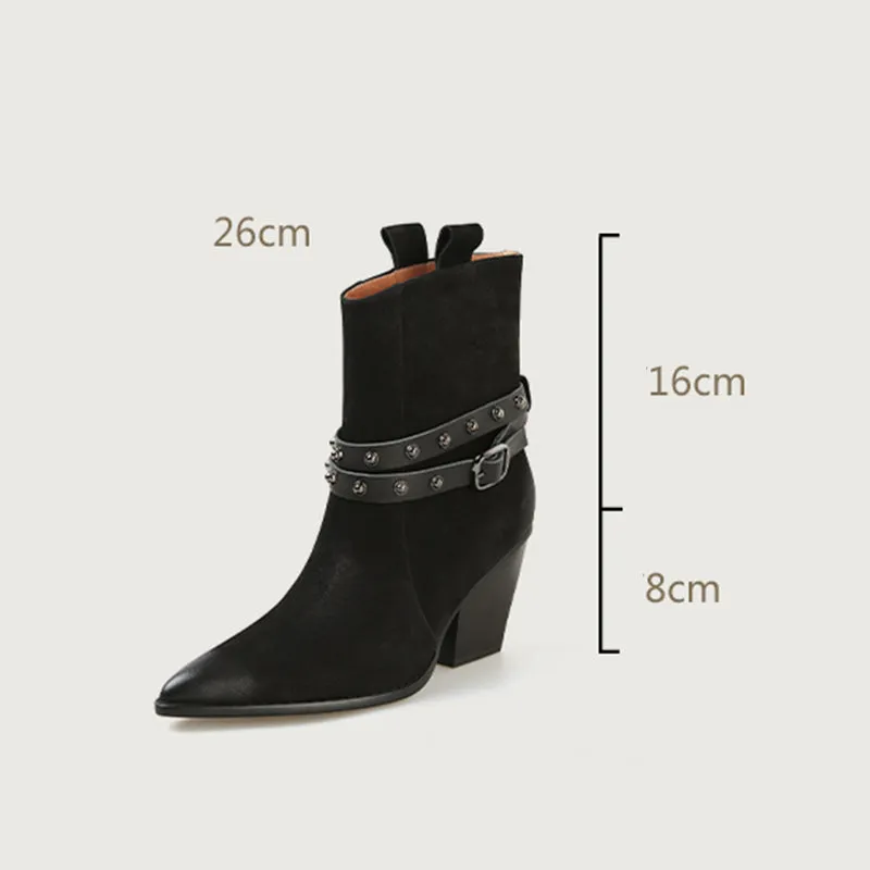 LuxLeather Western Pointed Toe Boots