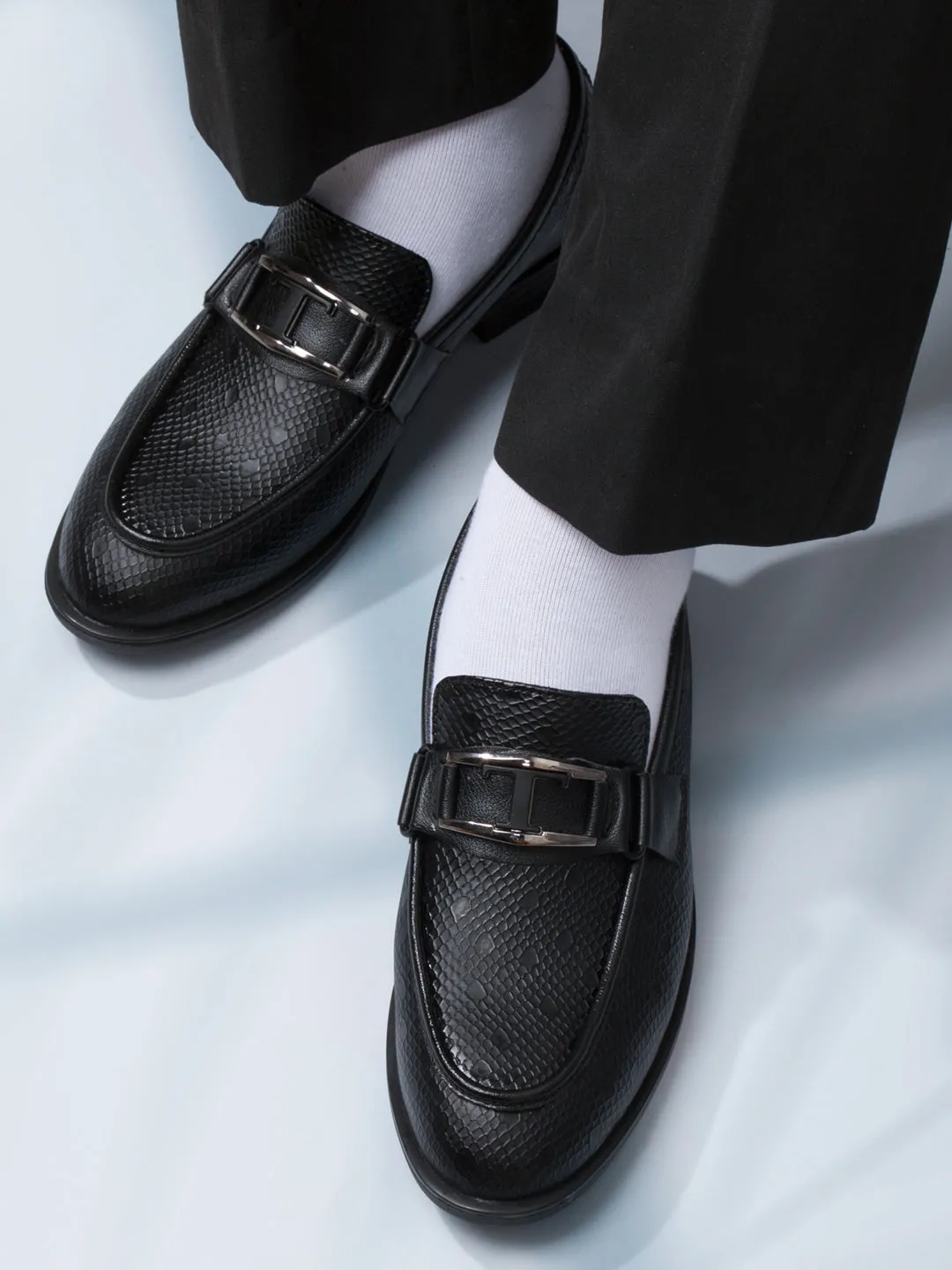 Men's Black Semi Fomal Formal Slip On (IX1088)