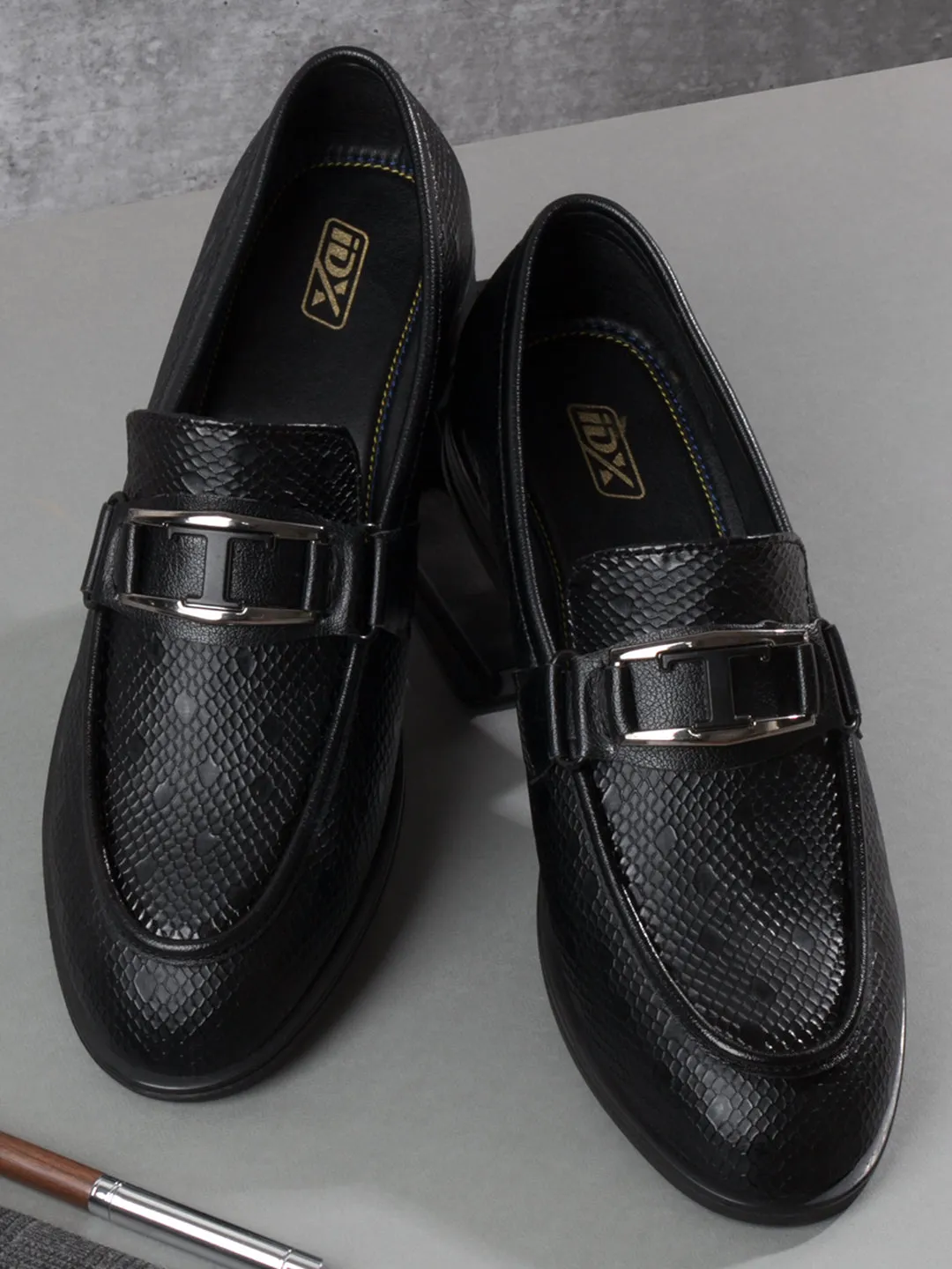 Men's Black Semi Fomal Formal Slip On (IX1088)