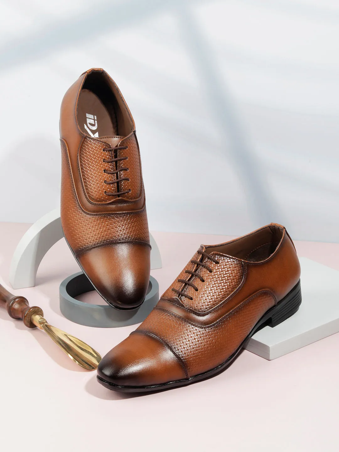 Men's Tan Regular Toe Lace Up Formal (IX1073)