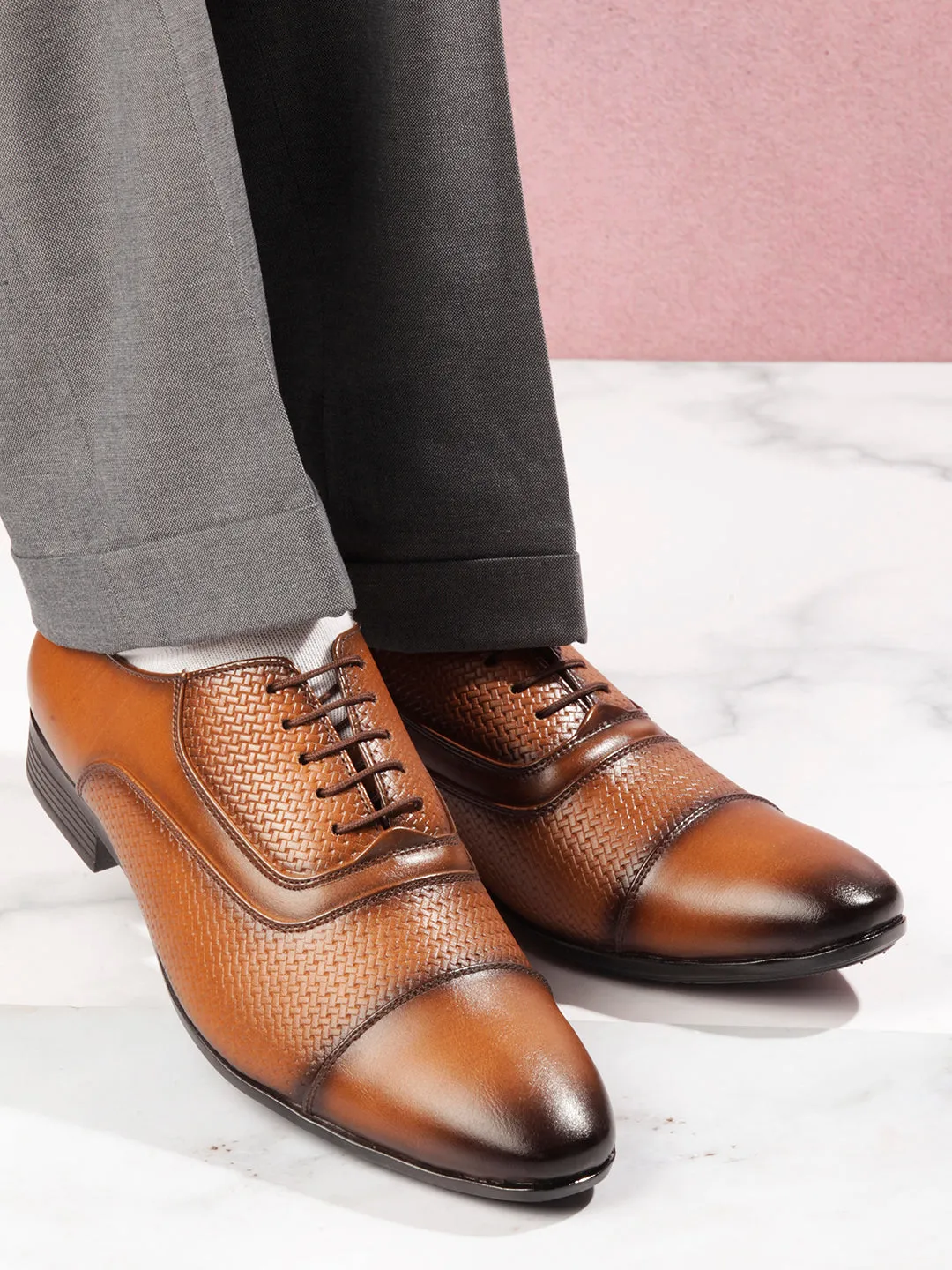 Men's Tan Regular Toe Lace Up Formal (IX1073)