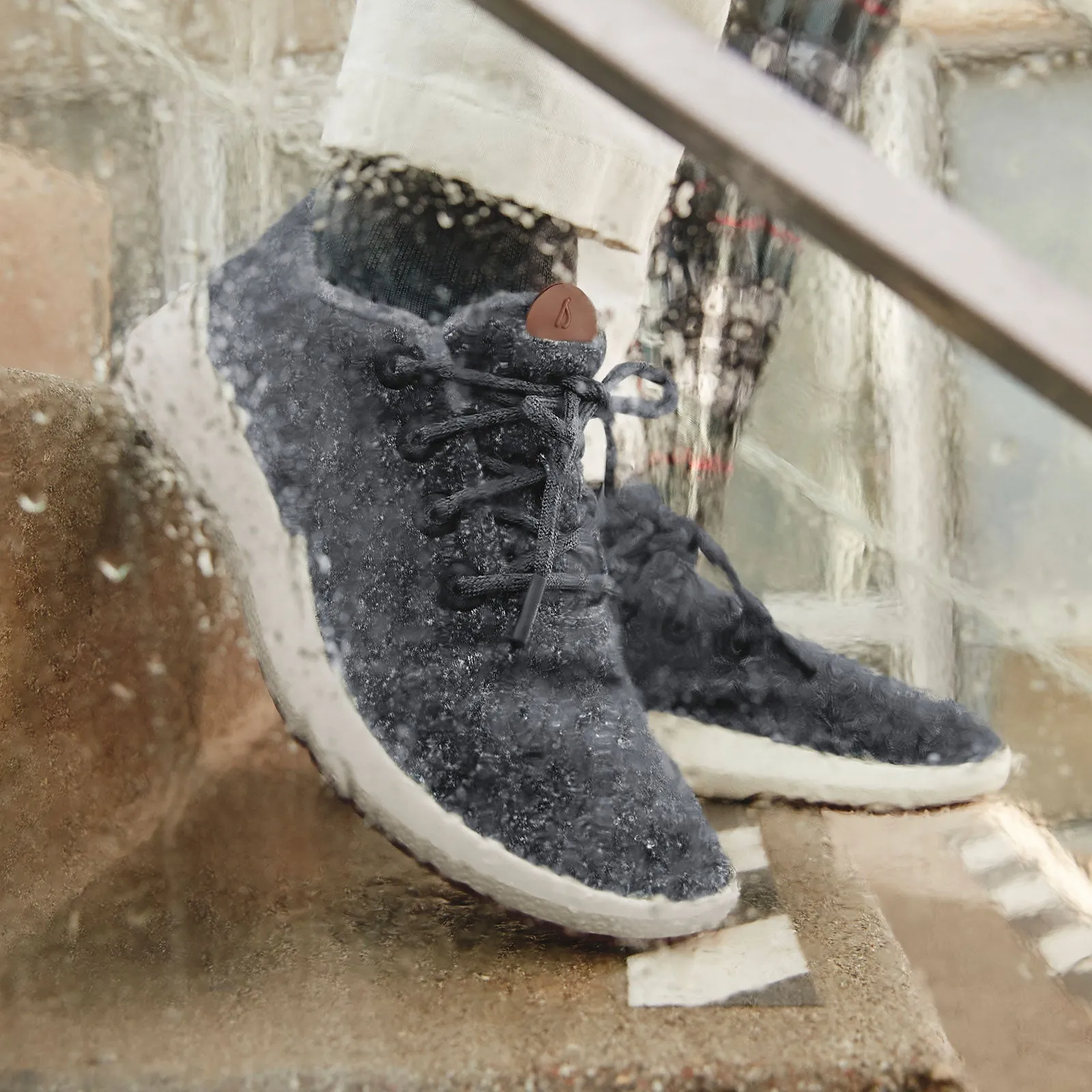 Men's Wool Runner Mizzles - Hazy Indigo (Natural White Sole)