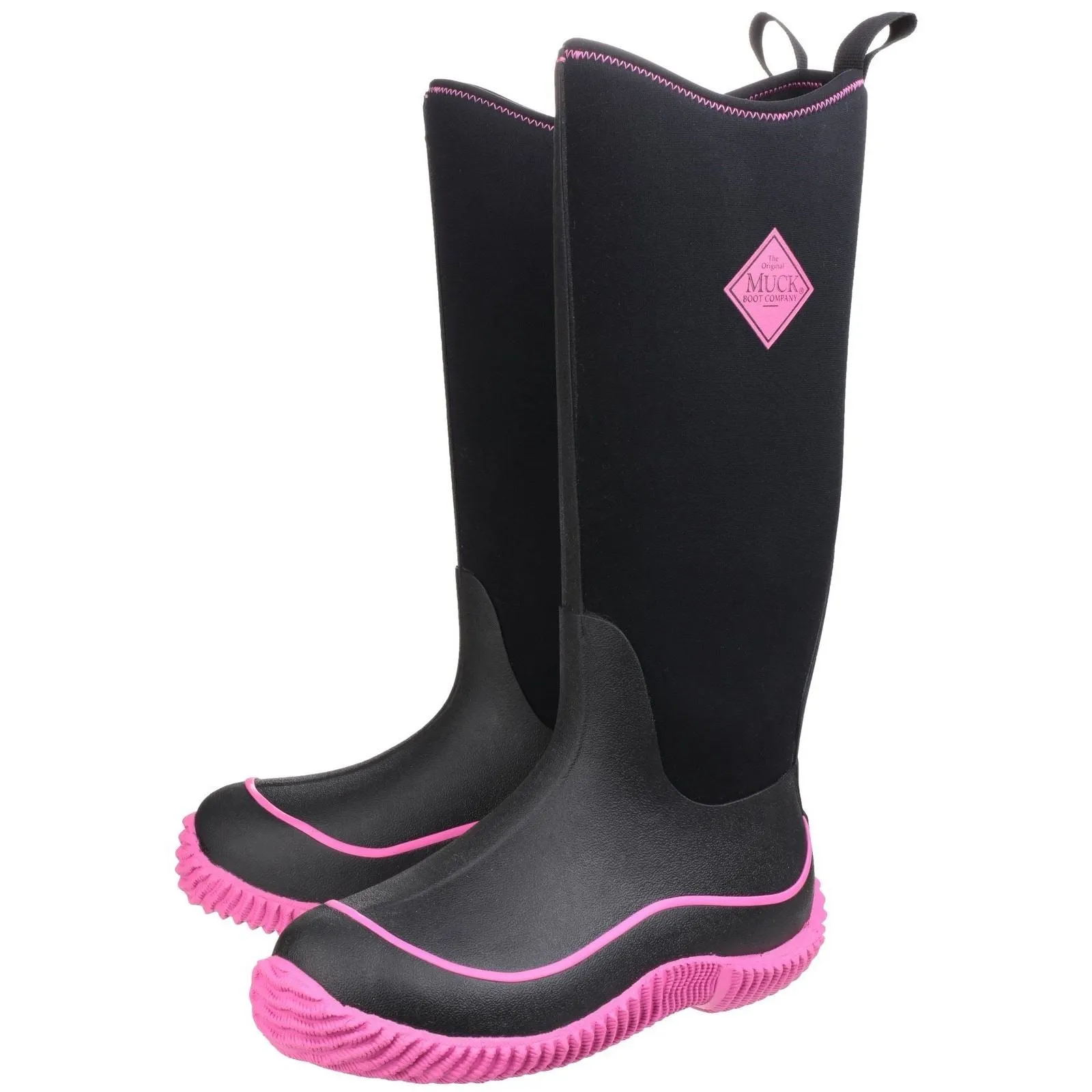 Muck Boots Hale Rubber Black/Pink Wellington Boots