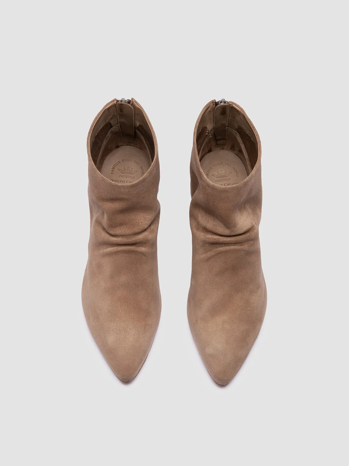 SALLY 001 - Beige Suede Booties