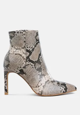 Tatria Textured Stiletto Heel Ankle Boots