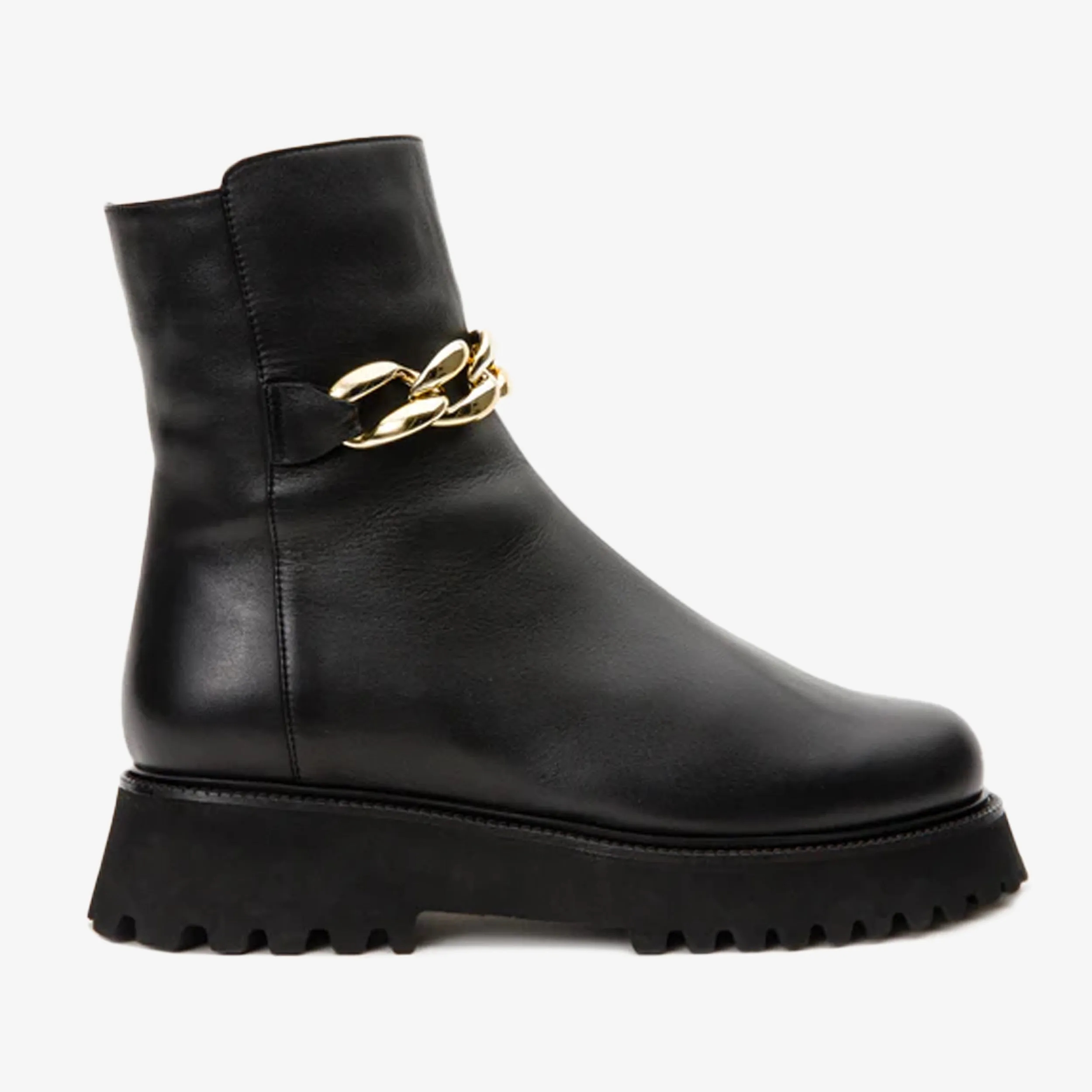 The Nassau Black Leather Ankle Women Boot