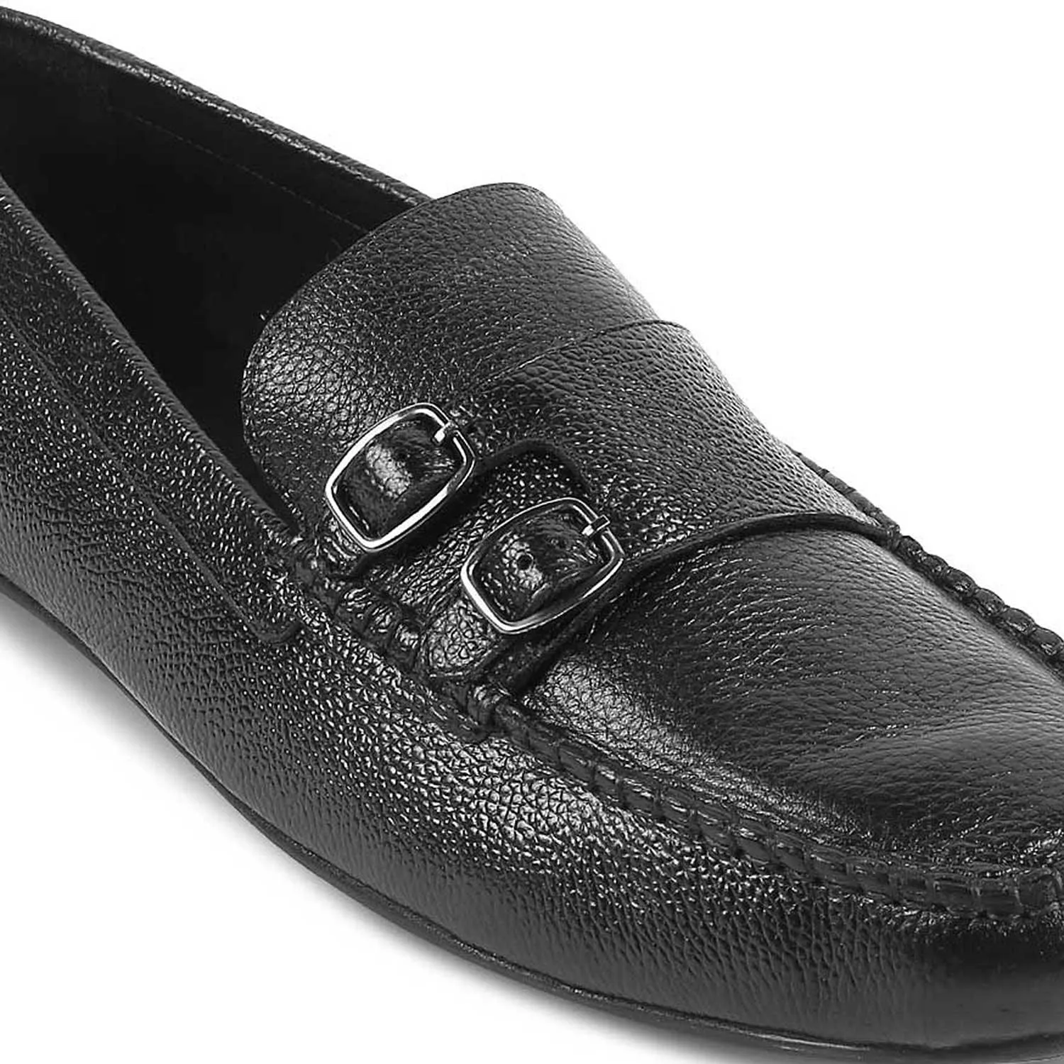 The Roby Black Men's Double Monk Shoes Tresmode