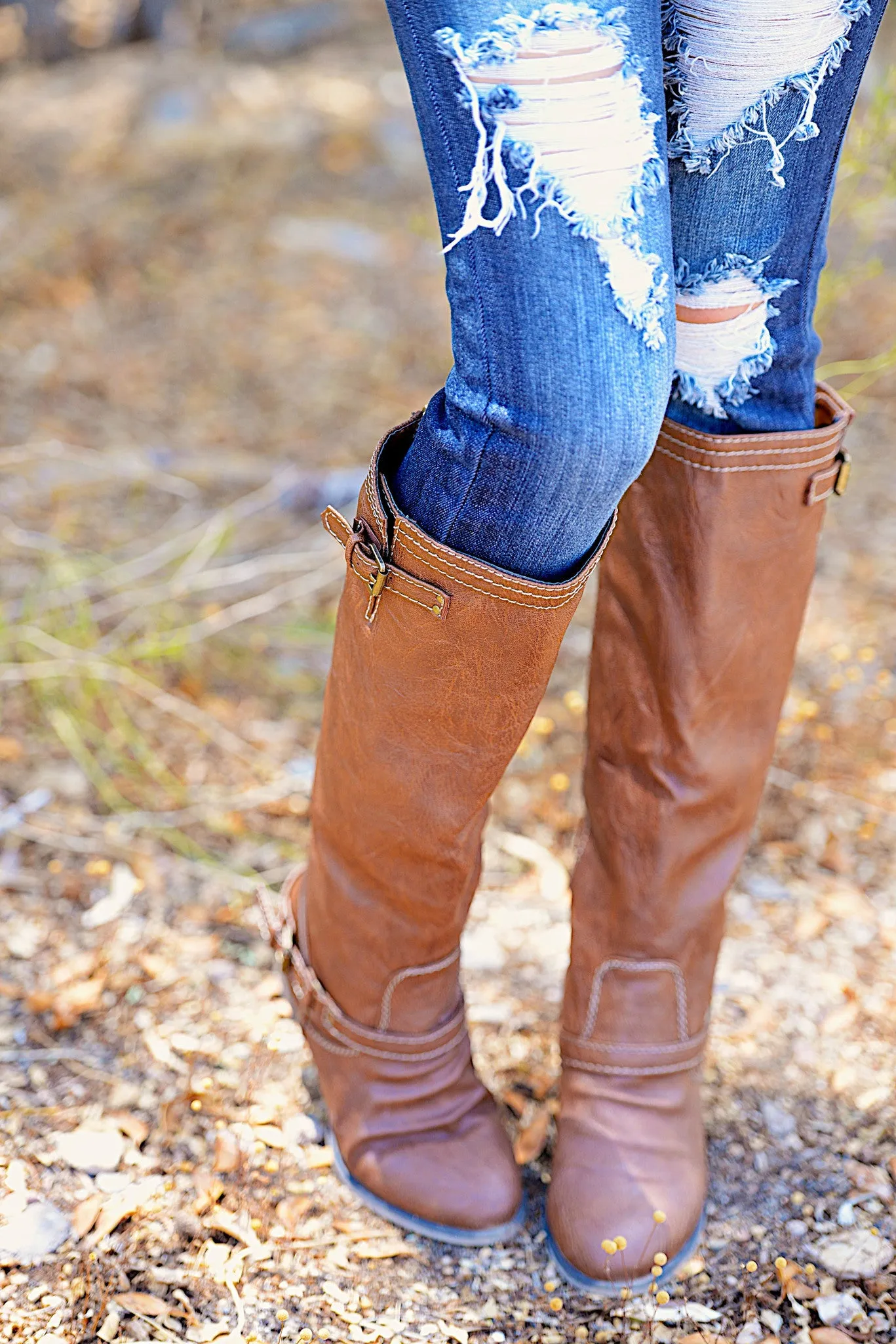 To Die For Tan Boots - Red Zipper