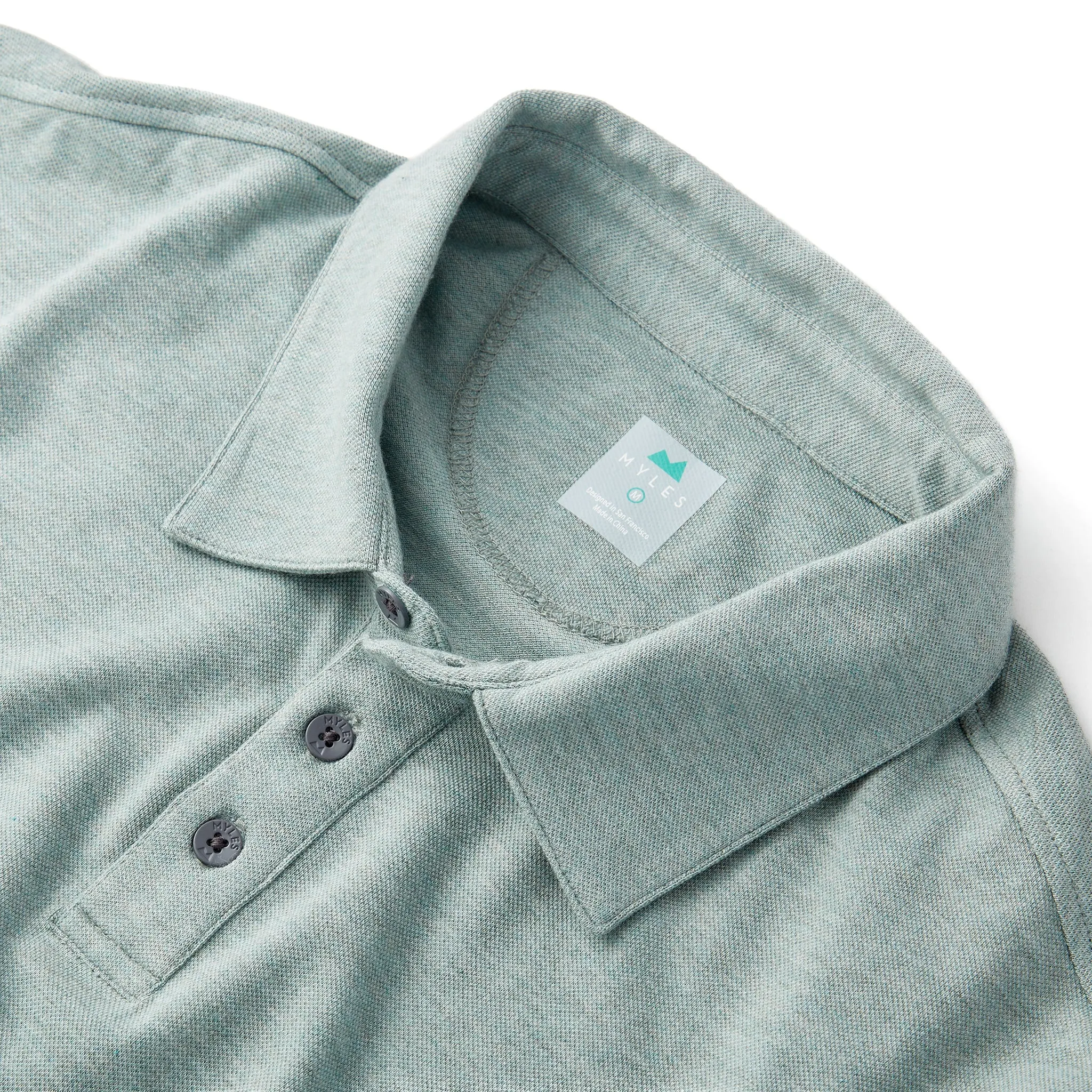 Tour Polo in Heather Gray Green