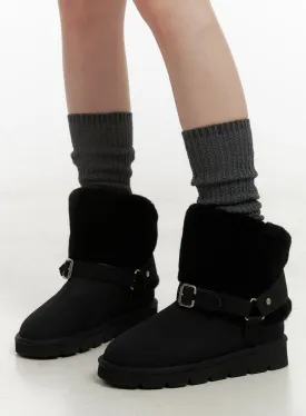 Warm Fuzzy Buckle Boots IN427