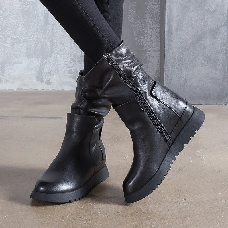 Winter Autumn Comfortable Long Leather Boots for Women