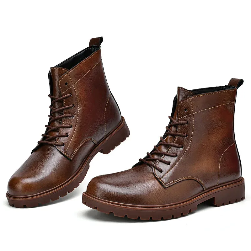 Winter retro genuine leather boots