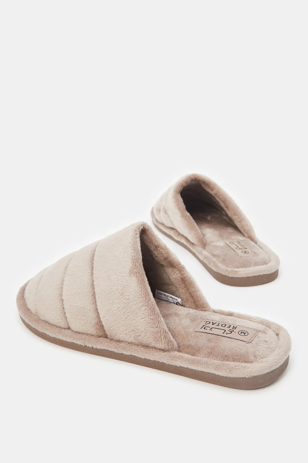 Women Taupe Closed Toe Slippers