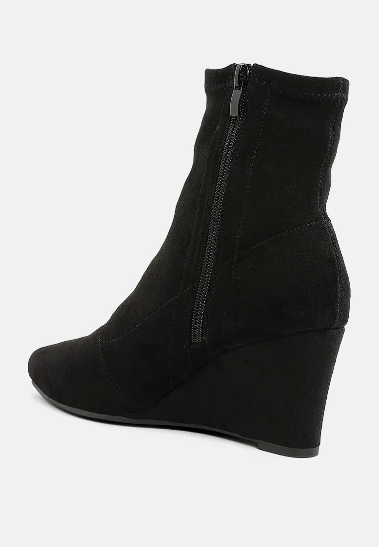 Yara Microfiber Wedge Sock Boots