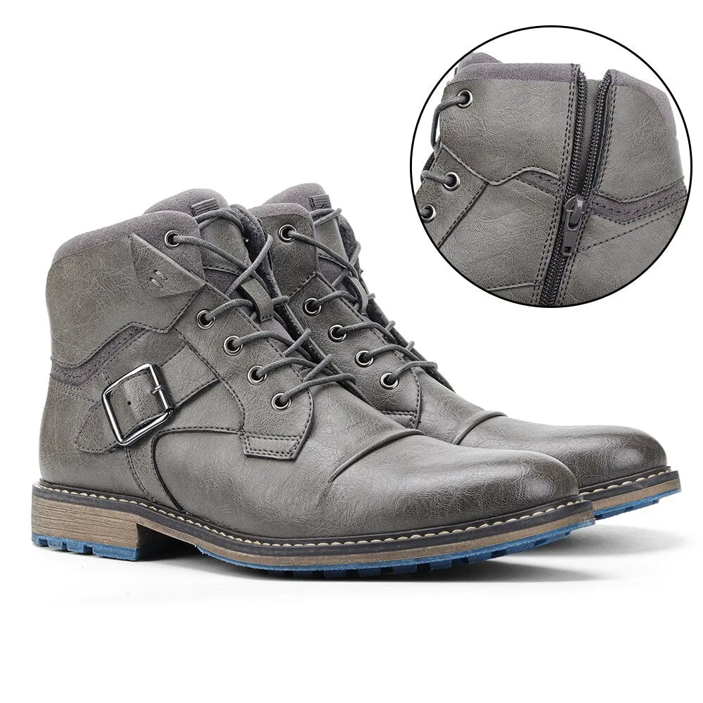 Yeknu Ankle Boots Brand Zipper Comfortable Top Quality Fashion Men Boots #Al622