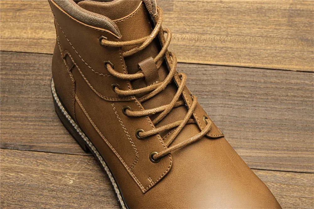 Yeknu Men Boots Fashion Comfortable Brand Boots Leather #Al653